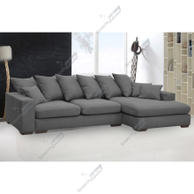 (Grey, Right Hand Facing) SnoozeOnline Plush Chaise Lounge Corner Sofa with Scatter Cushions Left/Right Hand Facing with Modern Design Durable Legs Soft Cushioning