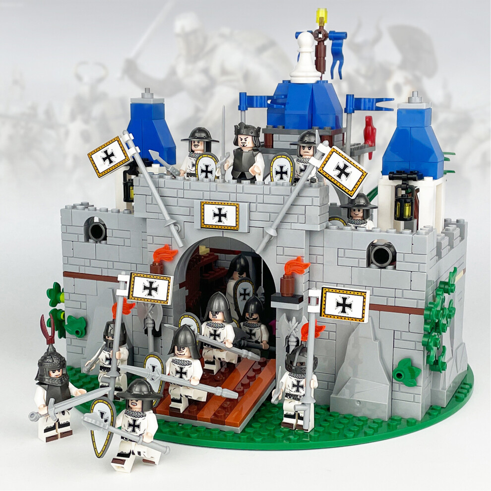 Bonxaif (Building Castles - A) Medieval Knights Dragon Building Castles Minifigures Fits Lego