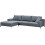 FIRAGO CORNER LEFT HAND SOFA GREY FABRIC VELVET 1