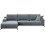 FIRAGO CORNER LEFT HAND SOFA GREY FABRIC VELVET 2