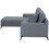 FIRAGO CORNER LEFT HAND SOFA GREY FABRIC VELVET 3