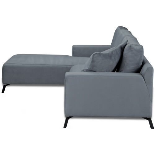 FIRAGO CORNER LEFT HAND SOFA GREY FABRIC VELVET 2