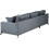 FIRAGO CORNER LEFT HAND SOFA GREY FABRIC VELVET 4