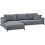FIRAGO CORNER LEFT HAND SOFA GREY FABRIC VELVET 5