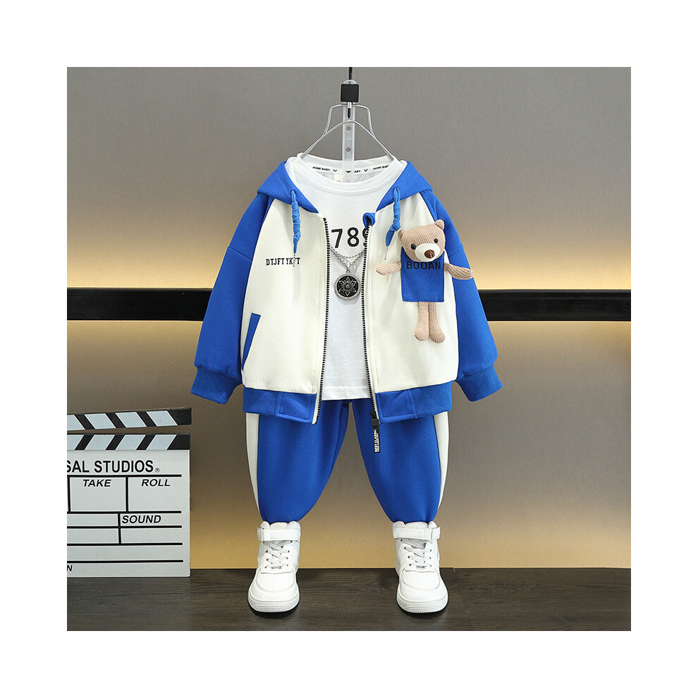 (Blue,160cm)Combinaison de sport automne garçon chic avec tissu coton confortable idéale pour les petits aventuriers