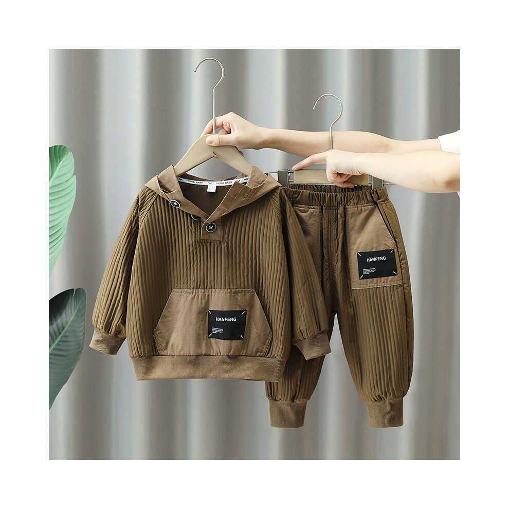 (Khaki,140cm)Ensemble de tenues d'automne élégantes garçons tendance coréen manches longues vêtements de sport pour enfants