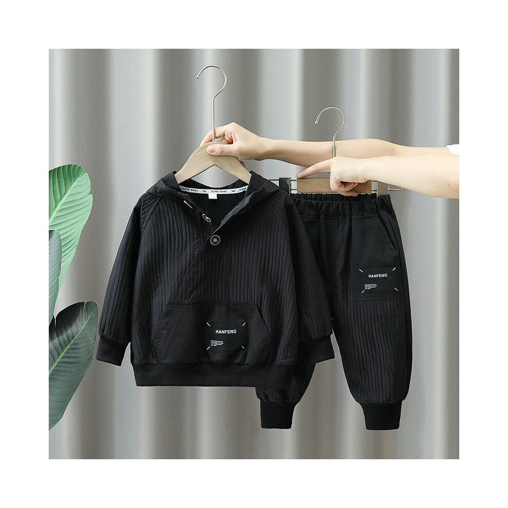 (Black,100cm)Ensemble de tenues d'automne élégantes garçons tendance coréen manches longues vêtements de sport pour enfants