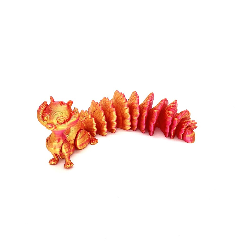 (Red Gold,15CM/5.91in)Jouet écureuil imprimé en 3D joint balançoire libre personnaliser pose bureau cadeau décoration
