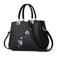 (Black)Sac à main femme tendance et fonctionnel avec forme seau et options de bloc de couleur élégant