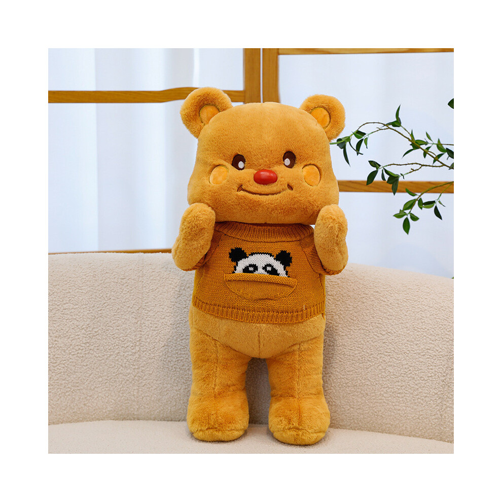 (Yellow,55cm/21.65in)Peluches ours motif panda vêtements poupées grande taille oreillers mignon enfant cadeau