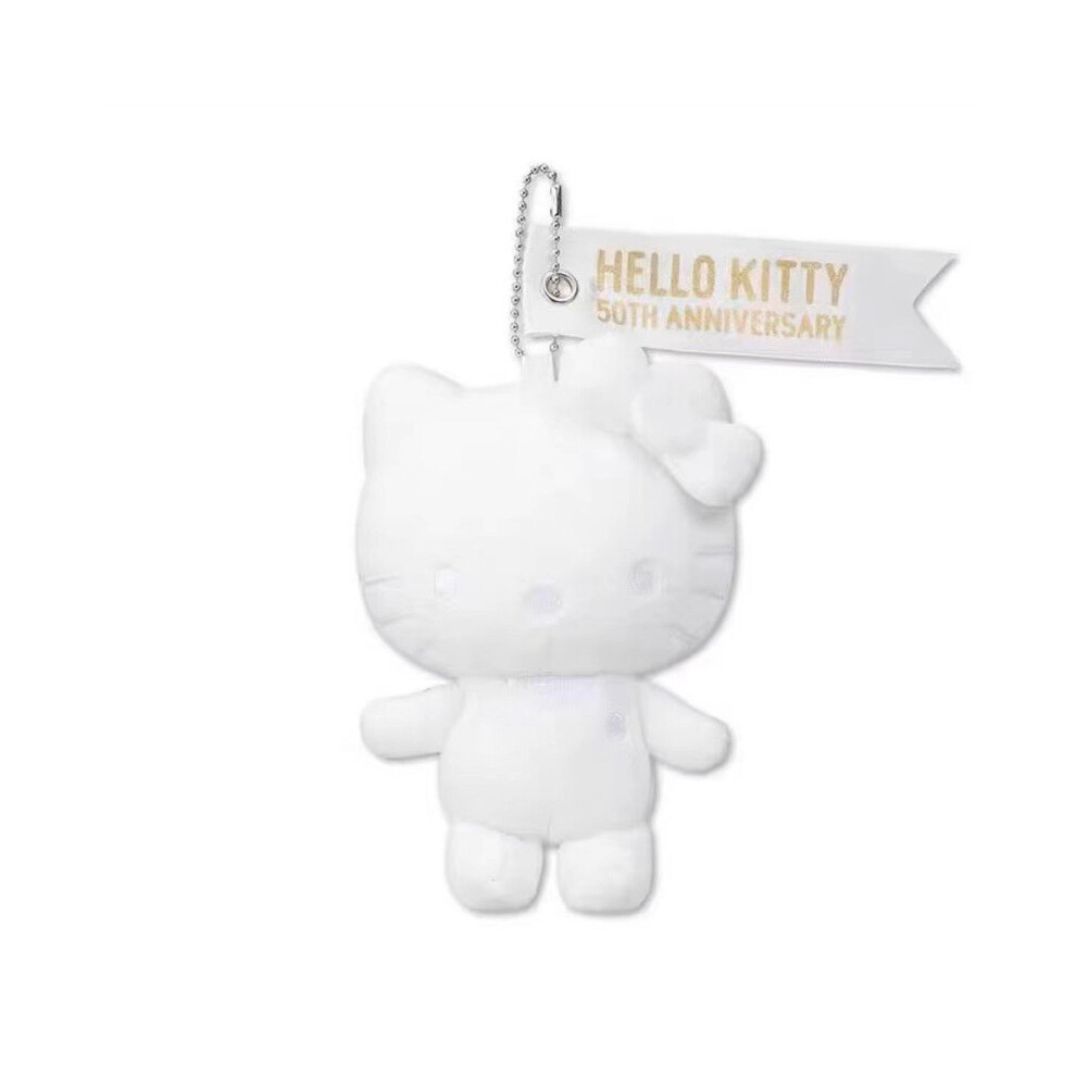 (Anniversary White)Peluche de collection Hello Kitty 50ème anniversaire sac mignon décoration parfait pour les âges tous