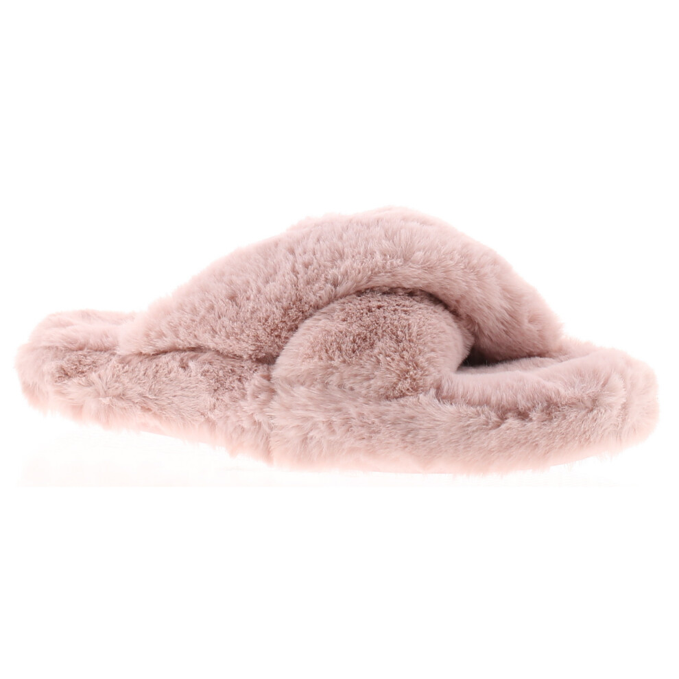 (Pink, 4 (Adults')) Ted Baker Womens Slippers Mules Fluffy Lopply pink UK Size
