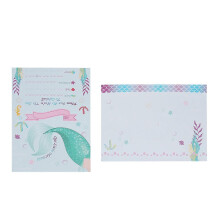 (As show, One size) 24 Sets Party Decoration Mermaid Invitation Envelope Mermaid Invitation Cards Birthday Invitation Cards