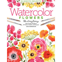 Watercolor the Easy Way Flowers by Sara Berrenson Paperback Book