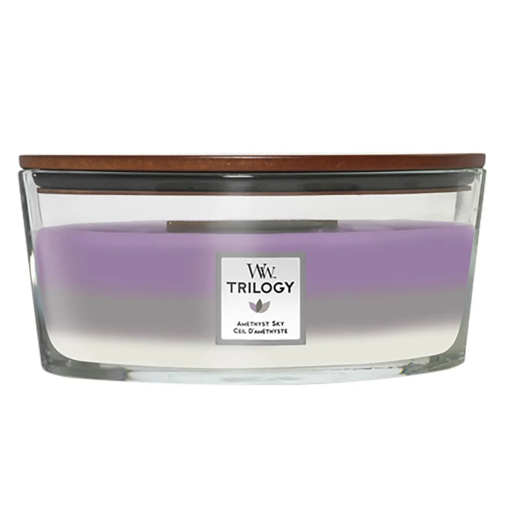 Woodwick - Ellipse Trilogy Scented Candle Amethyst Sky (453G) Lavender/Amber