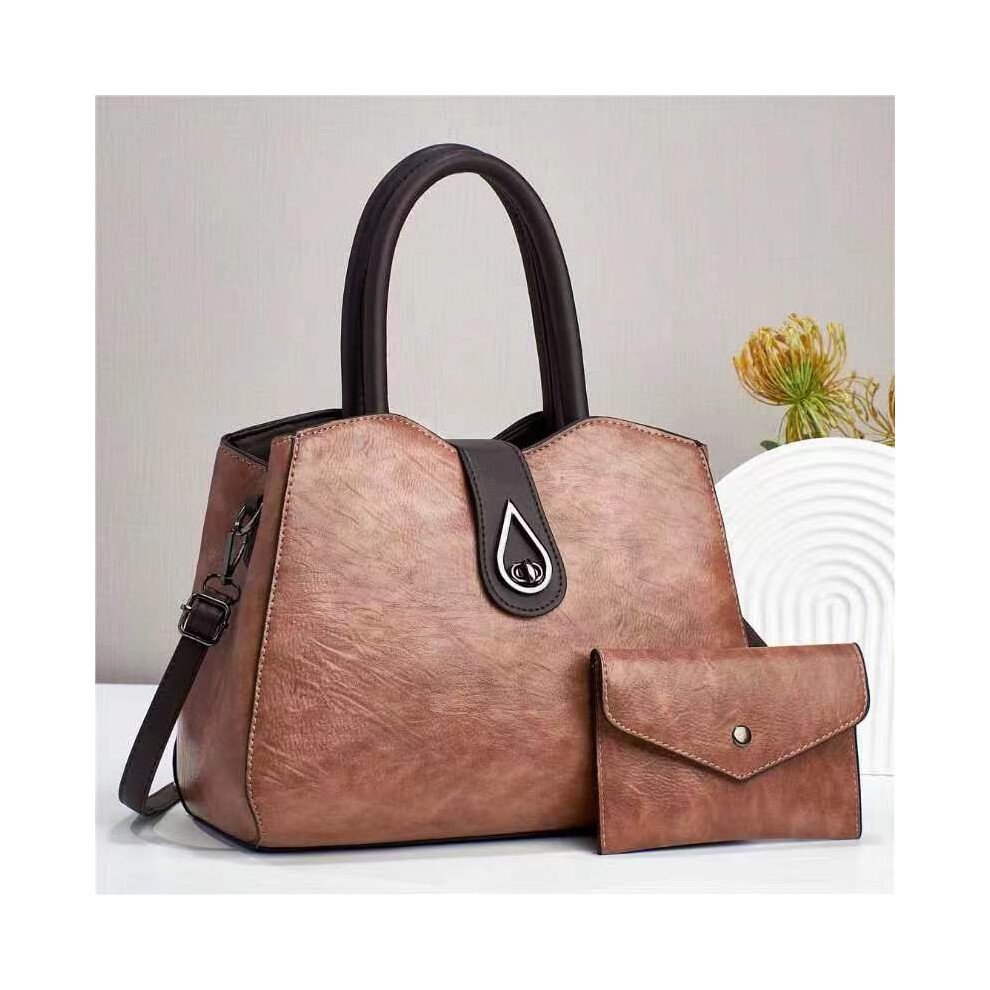 (Pink)Sac à main femme polyvalent et chic en cuir PU avec fermeture éclair haut et chaîne détails pour une utilisation quotidienne à la mode