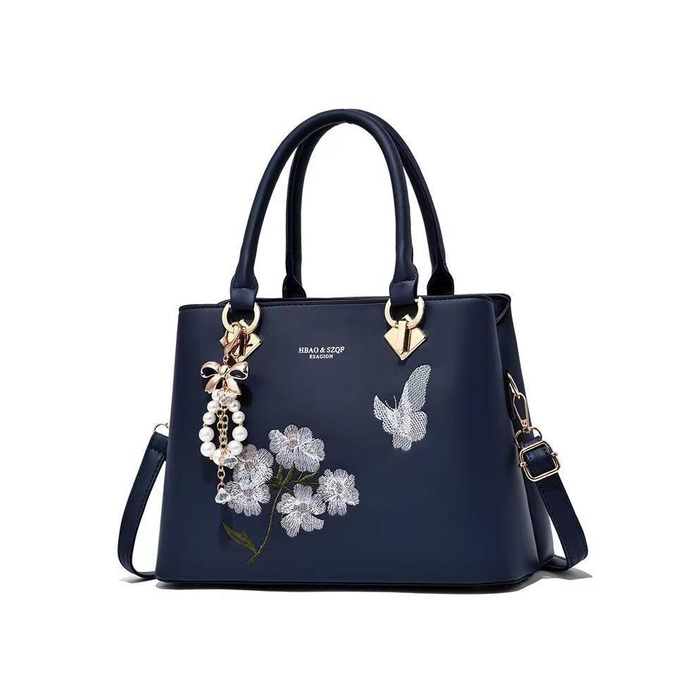 (Blue)Élégant sac à main vintage Pu pour femme en bordeaux kaki noir vert bleu couleurs avec plusieurs poches