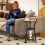 Homcom HOMCOM 3-Tier Small End Table Industrial 38 cm Round Side Table Rustic Brown 6