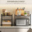 Homcom HOMCOM 2-Tier Expandable Microwave Oven Rack with 3 Hooks, Black 5