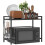 Homcom HOMCOM 2-Tier Expandable Microwave Oven Rack with 3 Hooks, Black 2