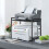 Homcom HOMCOM 2-Tier Expandable Microwave Oven Rack with 3 Hooks, Black 7