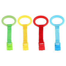 (As show, One size) 4pcs Portable Baby Pull Ring Baby Stand Up Rings Nursery Baby Cot Rings