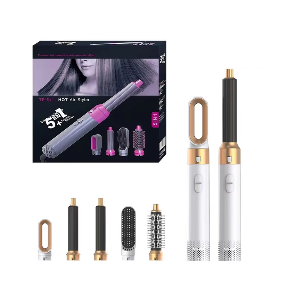 Closkye (White, Uk) 5 In 1 Hair Dryer Hot Comb Set Professional Curling Iron Hair Straightener Styling Tool For Airwrap Hair Dryer New