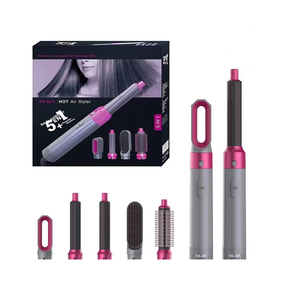 Closkye (Purple, Uk) 5 In 1 Hair Dryer Hot Comb Set Professional Curling Iron Hair Straightener Styling Tool For Airwrap Hair Dryer New