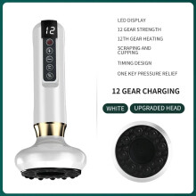 (B12-12) Tricolor Electric Massager GuaSha Anti Cellulite Vacuum Suction Cup Beauty Health Scraping Infrared Heat Slimming Massage Thera