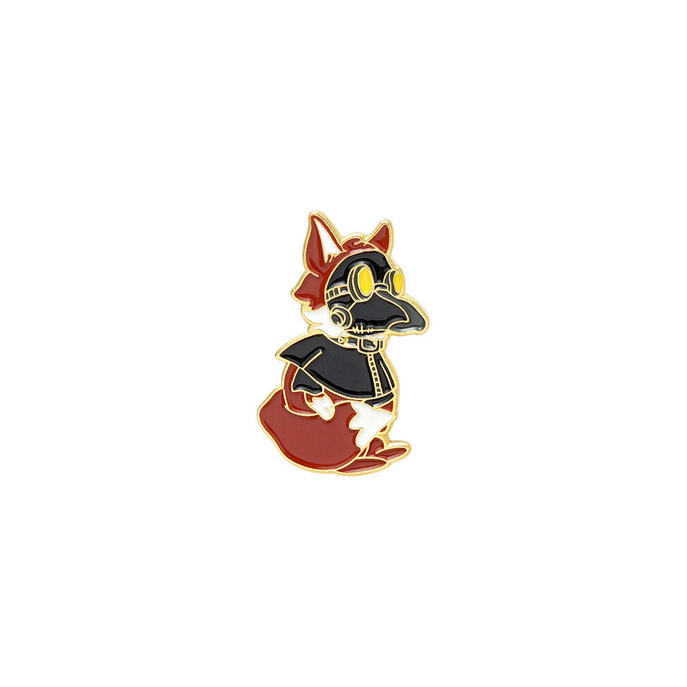 Broche en alliage émaillé thème animal masque oiseau médecin dessin animé accrocheur pour styles tendance