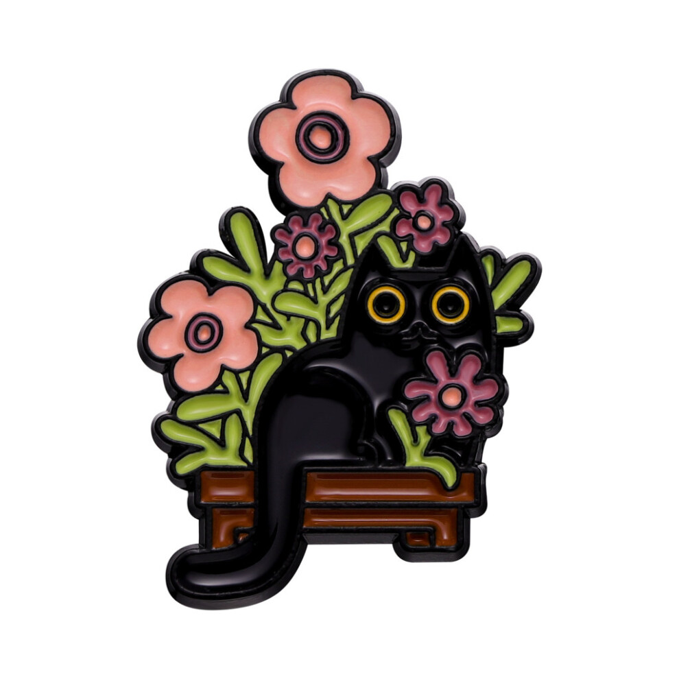 (XZ8407)Charmante broche animalière dessin animé épingle en métal florale créative parfaite pour les amateurs de chats