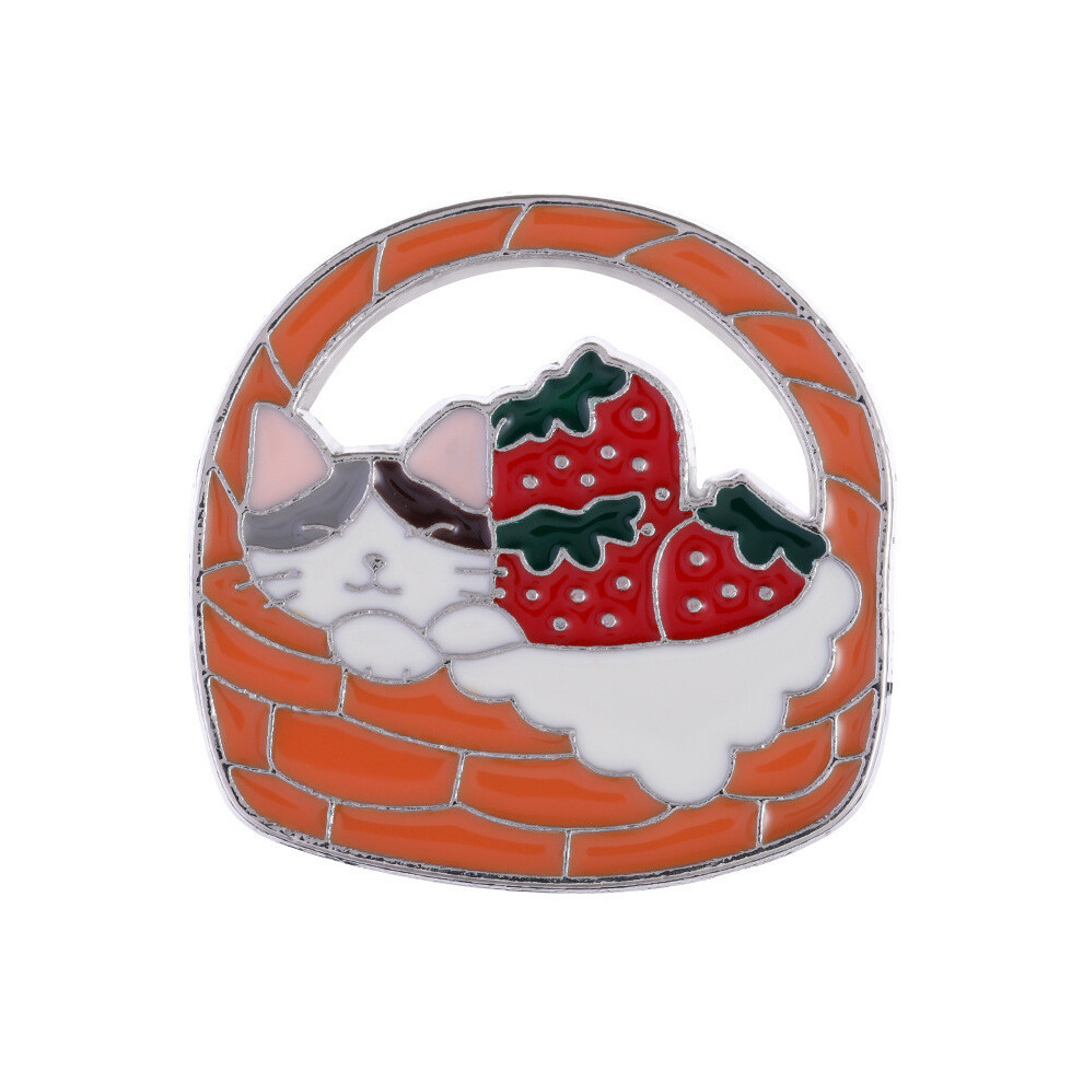 (XZ8160)Broche en alliage design chat enchanteur figurine de dessin animé coloré pour cadeaux personnalisés