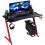 Homcom HOMCOM Gaming Desk with Gamepad Holder Cup Holder Headphone Hook 122cm 9