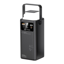 Power Banks 50000mah with Built-in Cable Outdoor Camping Light Black