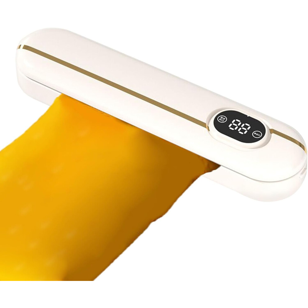(EU, Beige) Food Bag Sealer, Portable Sealing Machine - Small Chip Bag Sealing Heating, Automatic Packaging Machine for Snacks, Portable Food - Reusab