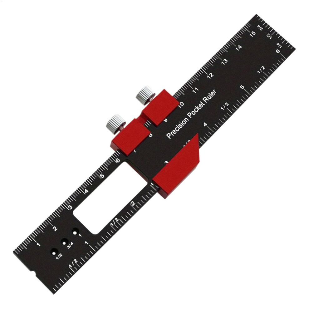 (160mm) Pocket Ruler Woodworking | Marking Gauge Pocket Ruler Scribe Tool - Carpenter Tools, Measuring Tool Aluminum Alloy, Precision Ruler for Marking &