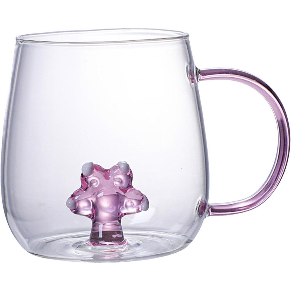 (Cat Paw) Animal Drinking Cups, Animal Coffee Cup, Novelty Cute Mugs Tea Cup, 380ml Borosilicate Glass Transparent Drinking Cups, Portable Coffee Cups for Cold