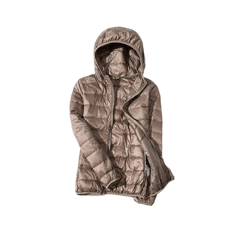 (Khaki,XL)Manteau décontracté à capuche coupe-vent femme hiver chaud du du duvet