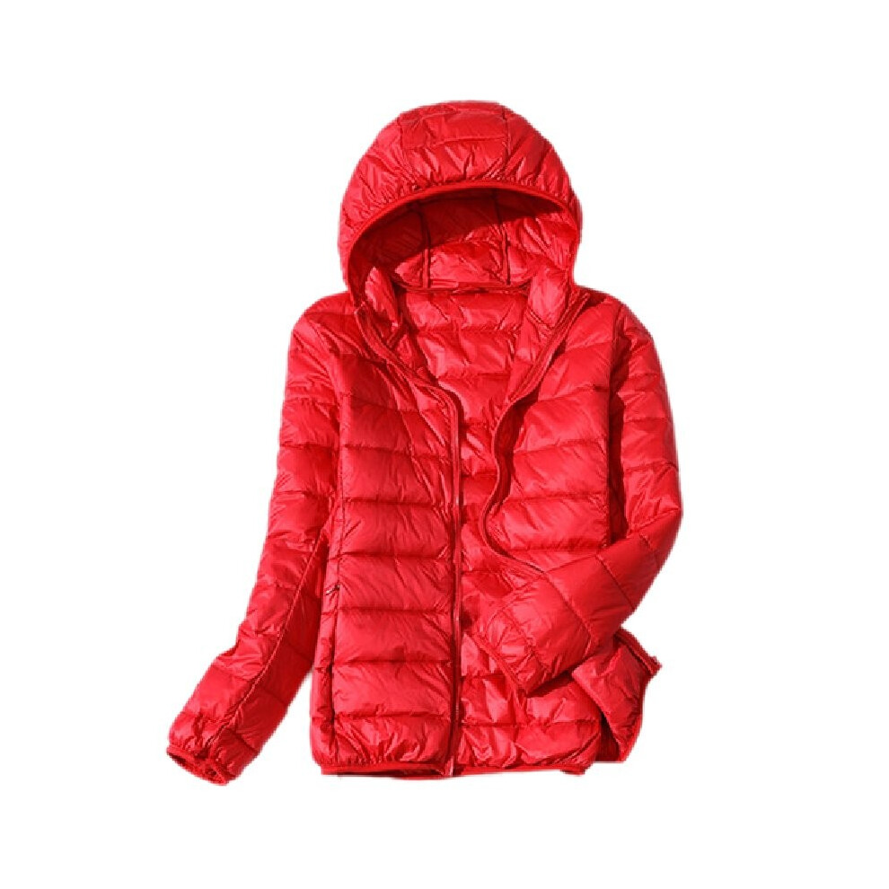 (Red,3XL)Manteau décontracté à capuche coupe-vent femme hiver chaud du du duvet