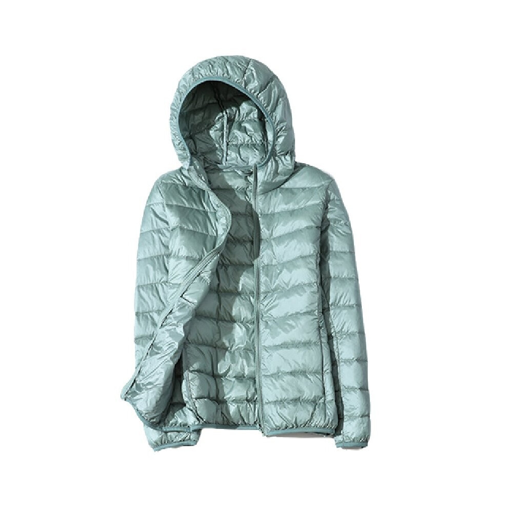 (Lake Blue,M)Manteau décontracté à capuche coupe-vent femme hiver chaud du du duvet