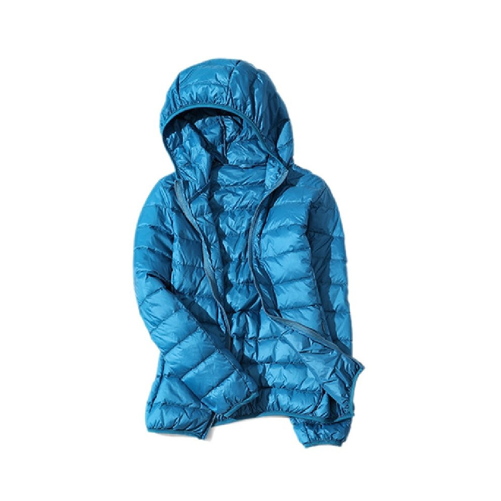 (Blue,4XL)Manteau décontracté à capuche coupe-vent femme hiver chaud du du duvet