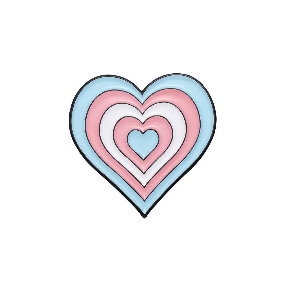 (XZ9557)Broche cœur de dessin animé rose fantaisiste amusante boîte à boissons cœur arc-en-ciel en forme de lettre accessoire