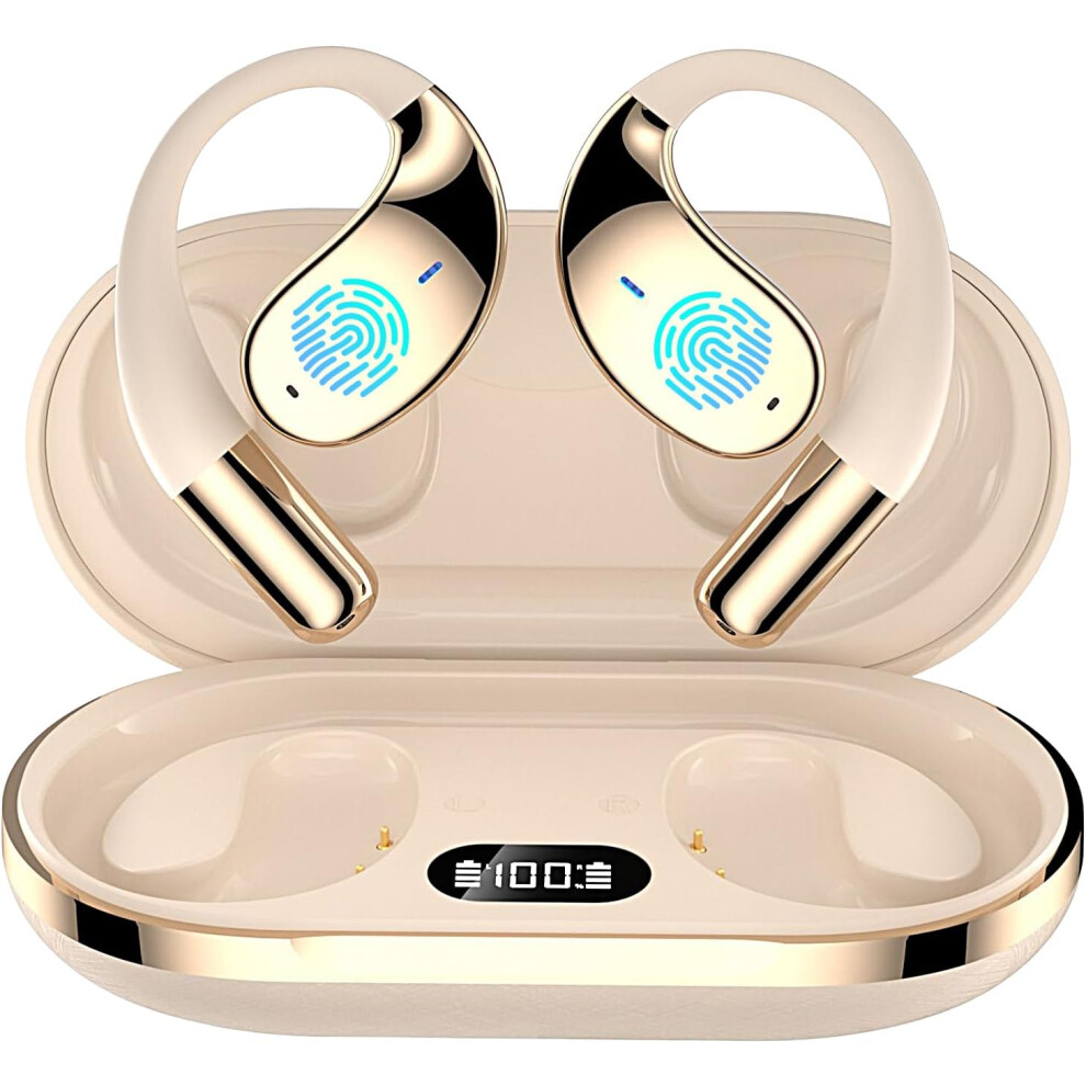 (Beige) Translation Earbuds Real Time | 144 Languages Translating Device | Portable Wireless Headphones, High Accuracy Interpreter Device For Business