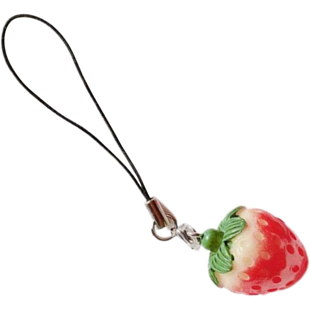 (Strawberry) Strawberry Charm, Strawberry Phone Charm, Simulated Tomato Strawberry Resin Pendant Charm - Fruit Decoration for Car, Phone, Keys, Wallet