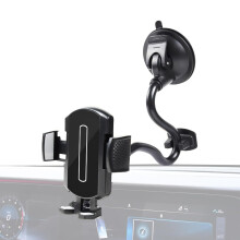 Dash Mounted Mobile Phone Holder, Suction Cup Car Phone Holder, 360 Degree Adjustable for Mirror, Long Arm Mobile Holder, Automatic Lock for Trucks