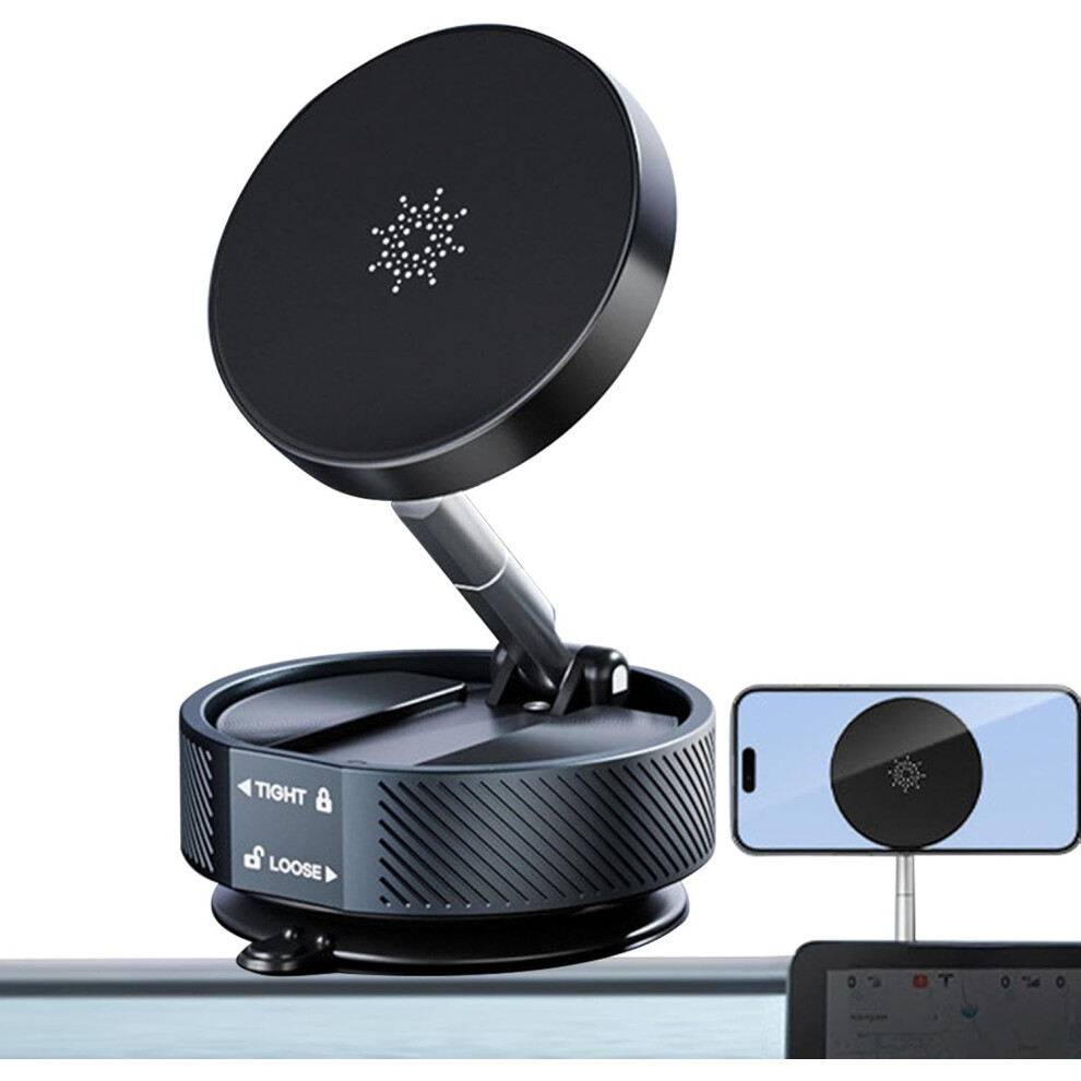 Vacuum Magnetic Phone Stand, Magnetic Suction Phone Holder - Foldable Rotable Mobile Phone Holder - Magnetic Suction Cup Phone Holder for Home, Gym,