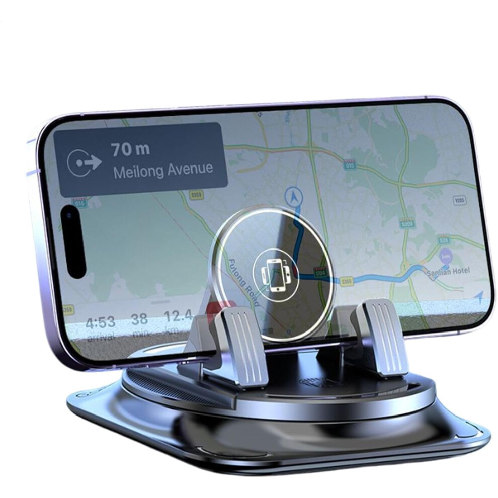 Rotating Car Phone Holder, Dashboard Phone Holder, Rotating Automatic Phone Holder Stand, Car Navigation Mount with Buffer Effect for Truck, Small