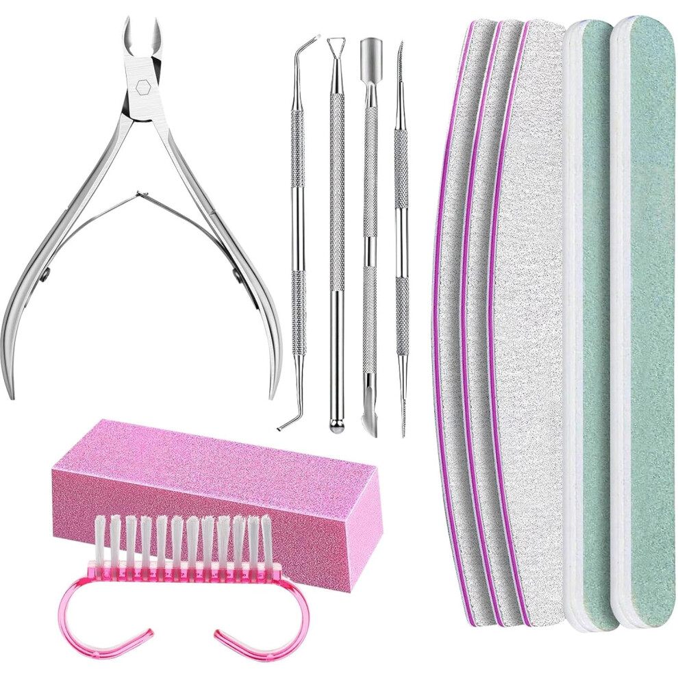 Nail Clippers Set, Nail Files for Gel Nails, Nail Care Set 100/180, 1 Piece Manicure Tools, Nail Tools Include Cuticle Nippers and Triangular Cuticle