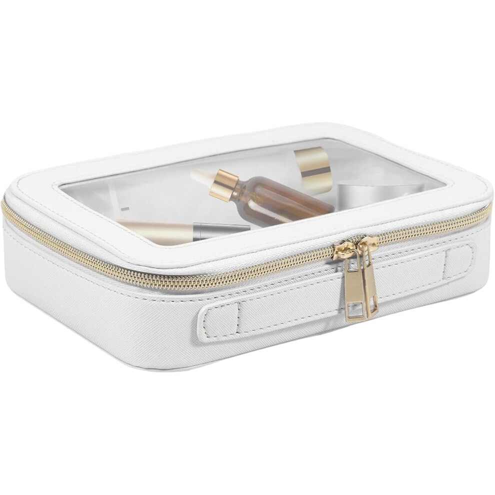 (Beige) Clear Travel Makeup Bag, Waterproof Cosmetic Bag, Transparent Multipurpose Travel Makeup Case, Portable Cosmetic Storage Bag