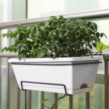 (Grey-white) 5-Piece Rectangle Garden Planter Set